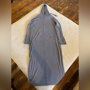 Gray Hooded Maxi Dress